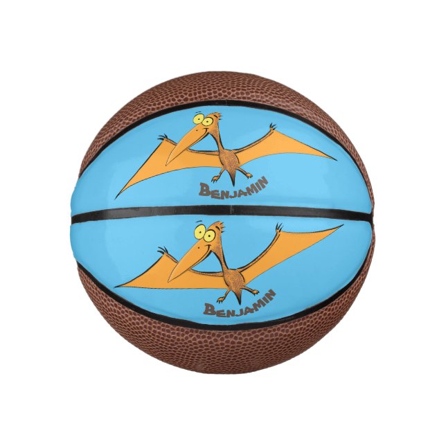 Mini Ballon De Basket Dessin animé de ptérodactyle volant orange mignon  (Devant)