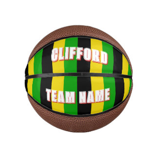 Mini Ballon De Basket Drapeau Jamaïcain rayé coloré