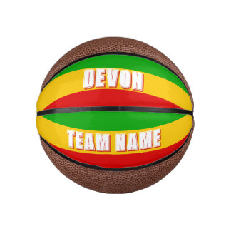 Mini Ballon De Basket Drapeau Rasta rayé