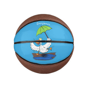Mini Ballon De Basket Drôle canard avec parapluie dessin animé
