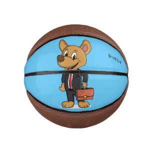 Mini Ballon De Basket Drôle chien en costume d'entreprise dessin animé