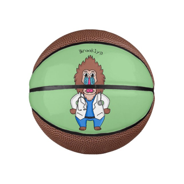 Mini Ballon De Basket Drôle manuel dessin d'un médecin (Devant)