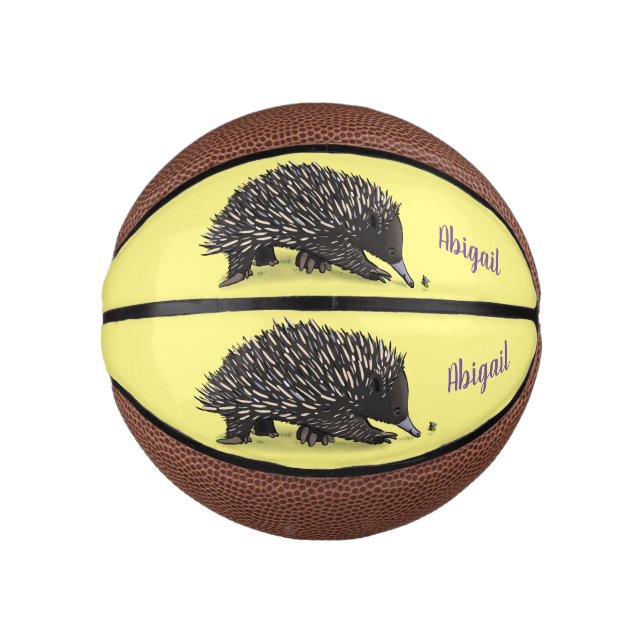 Mini Ballon De Basket Echidna mignonne avec dessin animé d'abeille (Devant)