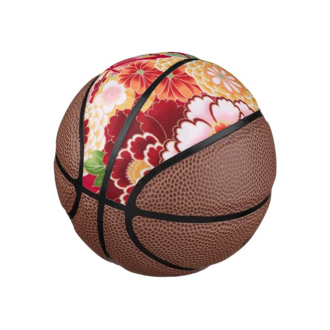 Mini Ballon De Basket Falln Red Floral Burn (Incliné)