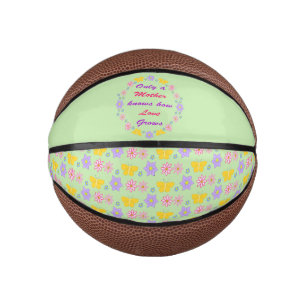 Mini Ballon De Basket Fleurs et papillons de la Fête des mères