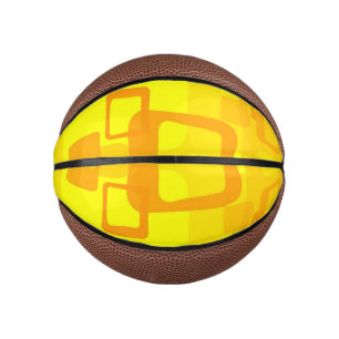 Mini Ballon De Basket Flux de soleil vibrant - Formes d'art abstrait mod