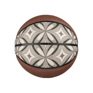 Mini Ballon De Basket Formes circulaires rétro beige et marron