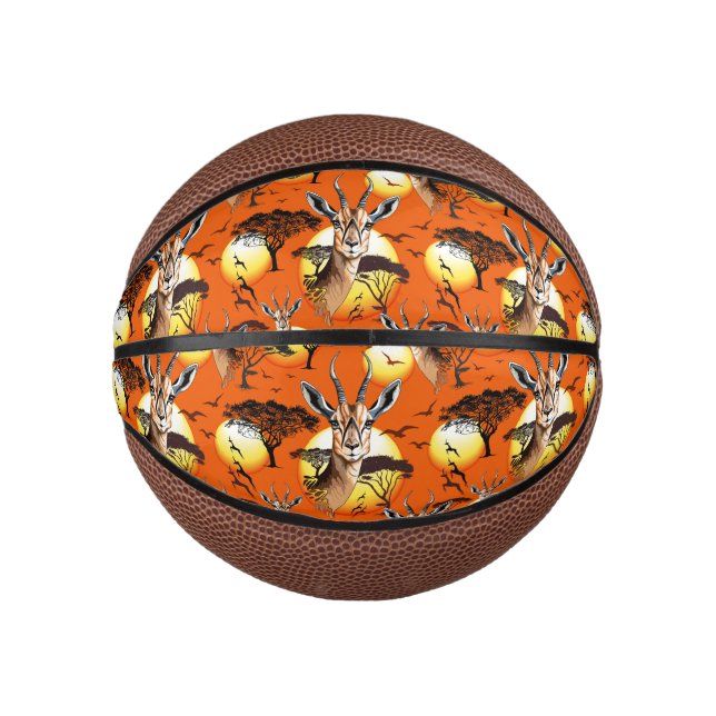 Mini Ballon De Basket Gazelle Antelope africaine animal sauvage (Devant)