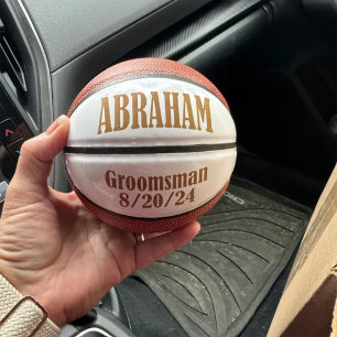 Mini Ballon De Basket Groomsman de mariage personnalisé Keepsaké Basketb