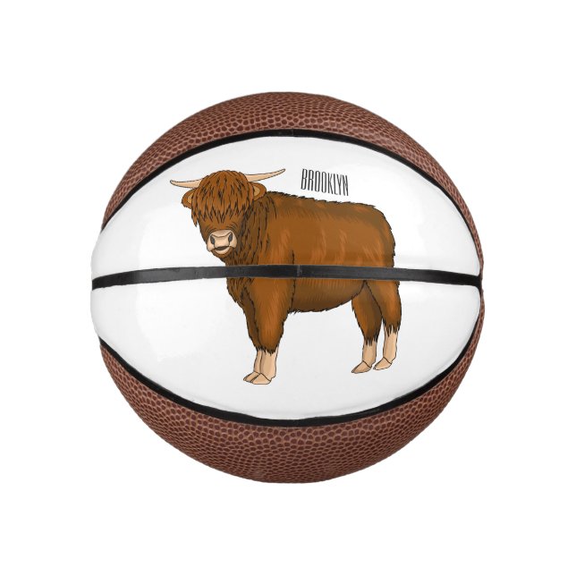 Mini Ballon De Basket Highland cow (Devant)