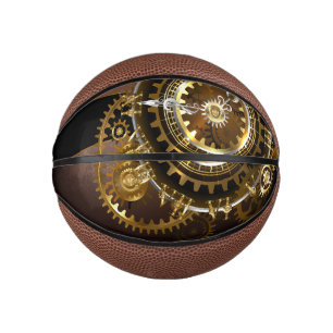 Mini Ballon De Basket Horloge Steampunk avec des engrenages anciens