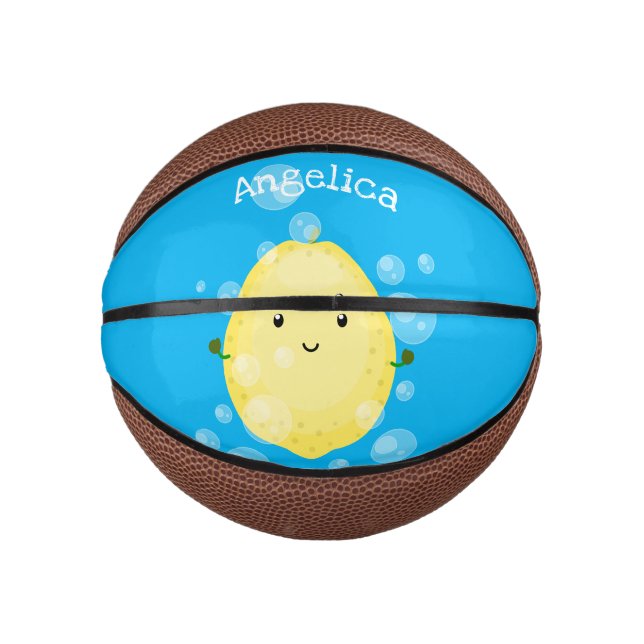 Mini Ballon De Basket Illustration de bulles de caricatures de citron mo (Devant)