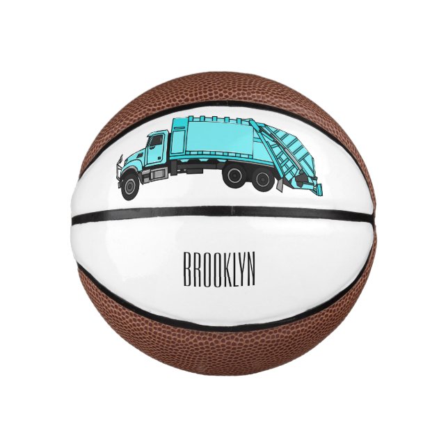 Mini Ballon De Basket Illustration de camion à ordures (Devant)