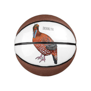 Mini Ballon De Basket illustration de dessin animé d'oiseau tragopan de