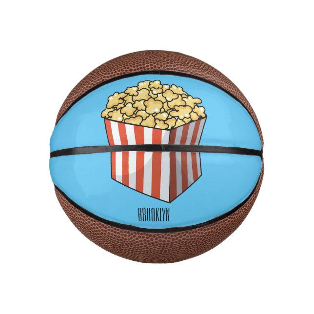 Mini Ballon De Basket Illustration de dessin animé Popcorn (Devant)