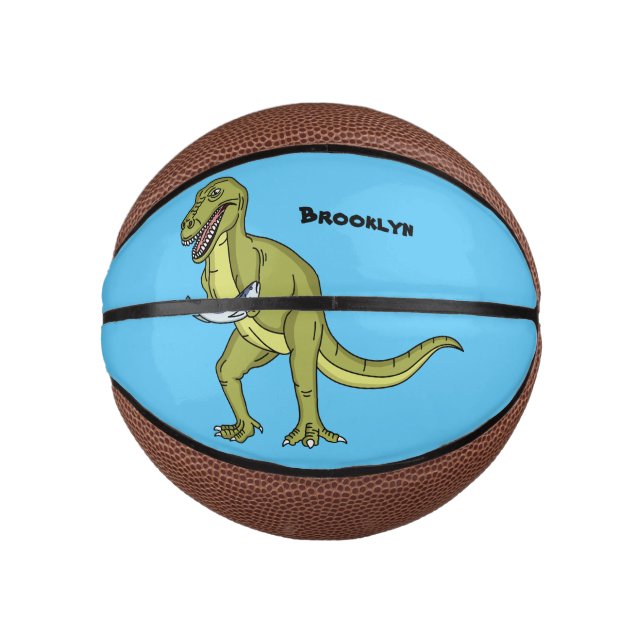 Mini Ballon De Basket Illustration de dinosaure T rex drôle (Devant)
