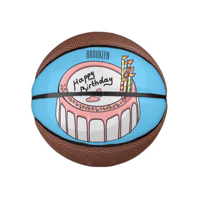 Mini Ballon De Basket Illustration de gâteau d'anniversaire (Devant)