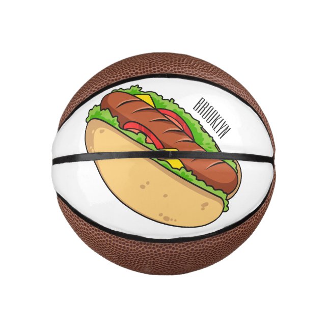 Mini Ballon De Basket Illustration de Hot dog (Devant)