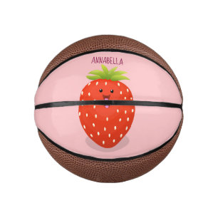Mini Ballon De Basket Illustration de la fraise Cute kawaii