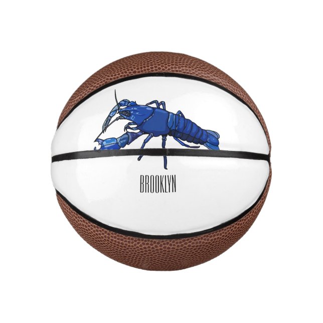 Mini Ballon De Basket Illustration de l'écrevisse marron bleu (Devant)