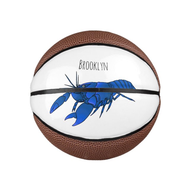 Mini Ballon De Basket Illustration de l'écrevisse marron bleu (Devant)