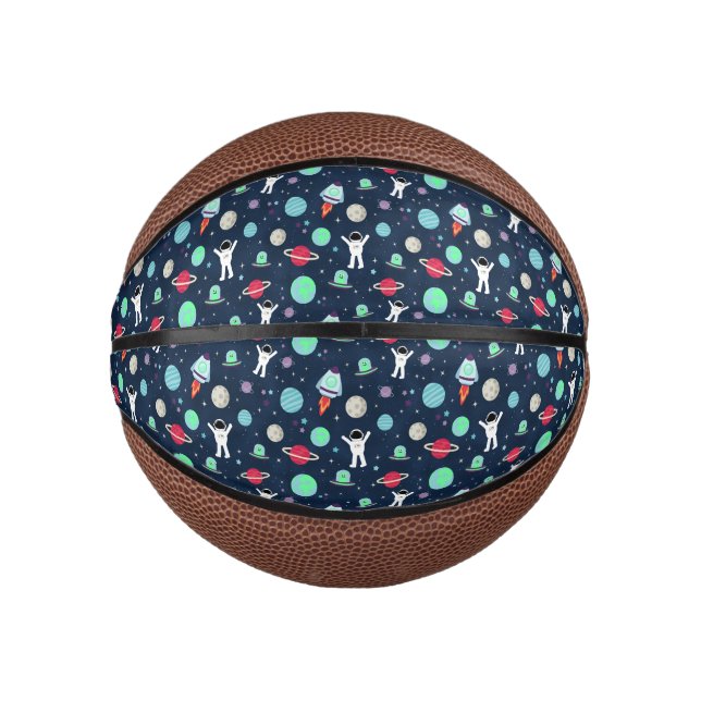 Mini Ballon De Basket Illustration de motif spatial (Devant)