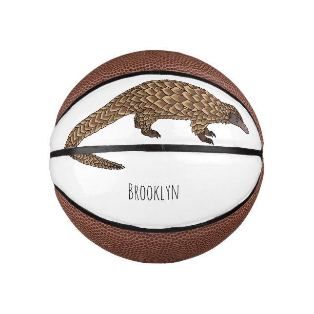 Mini Ballon De Basket Illustration de pangolin à queue longue (Devant)