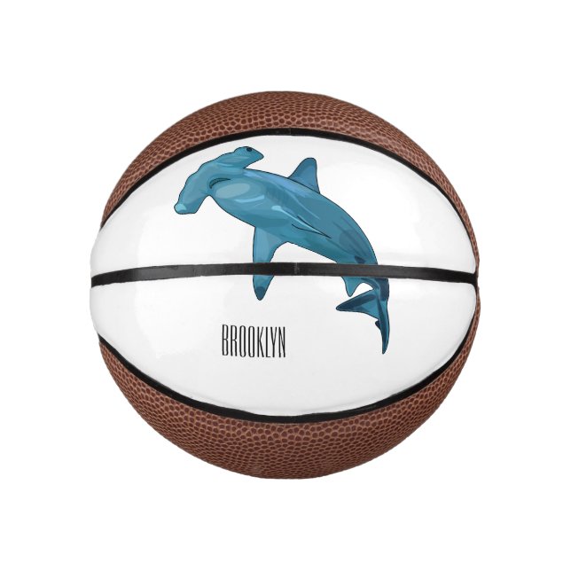 Mini Ballon De Basket Illustration de requin marteau (Devant)