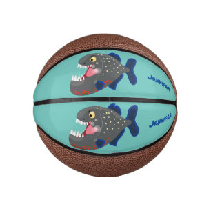 Mini Ballon De Basket Illustration drôle de piranha affamée