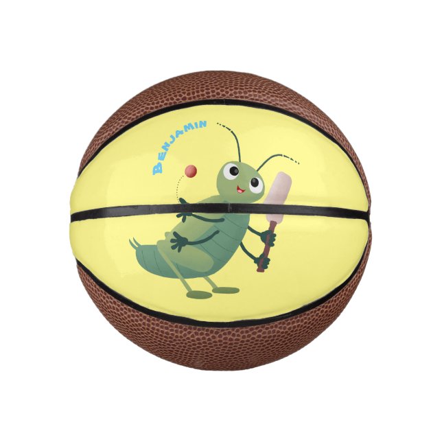 Mini Ballon De Basket Illustration d'un insecte du cricket vert mou (Devant)