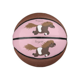 Mini Ballon De Basket Illustration d'un poney de Shetland mignon