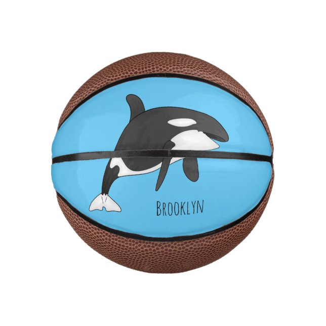 Mini Ballon De Basket Illustration d'une baleine tueuse (Devant)