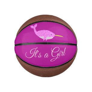 Mini Ballon De Basket Joli bébé rose fille Narwhal Genre Révéler personn