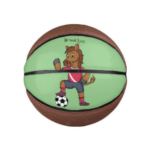 Mini Ballon De Basket Joli cheval drôle jouant dessin de football