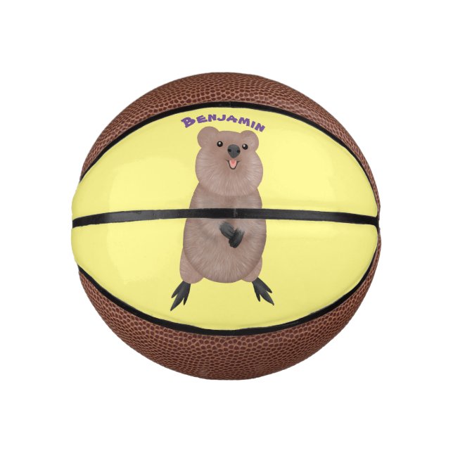 Mini Ballon De Basket Joli sourire mignon dessin animé quokka (Devant)
