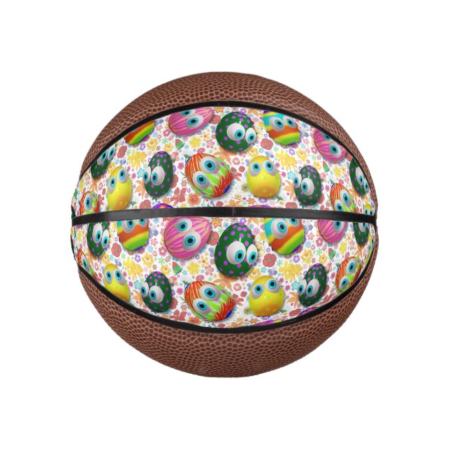 Mini Ballon De Basket Jolis œufs de Pâques de dessin animé drôles (Devant)