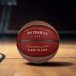 Mini Ballon De Basket Joueur principal du lycée Rouge Diplôme sur mesure<br><div class="desc">Ce basketball rouge classique est customisé avec votre nom de lycée, l'année de remise des diplômes et le nom du joueur. Customisez ce cadeau de graduation cool pour un joueur ou un entraîneur de basket-ball senior. Personnalisez avec votre équipe en blanc sous l'école en or. Un grand cadeau pour les...</div>