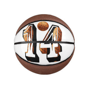 Mini Ballon De Basket Joueurs De Basket Numéro Quatorze Logo D'Image,
