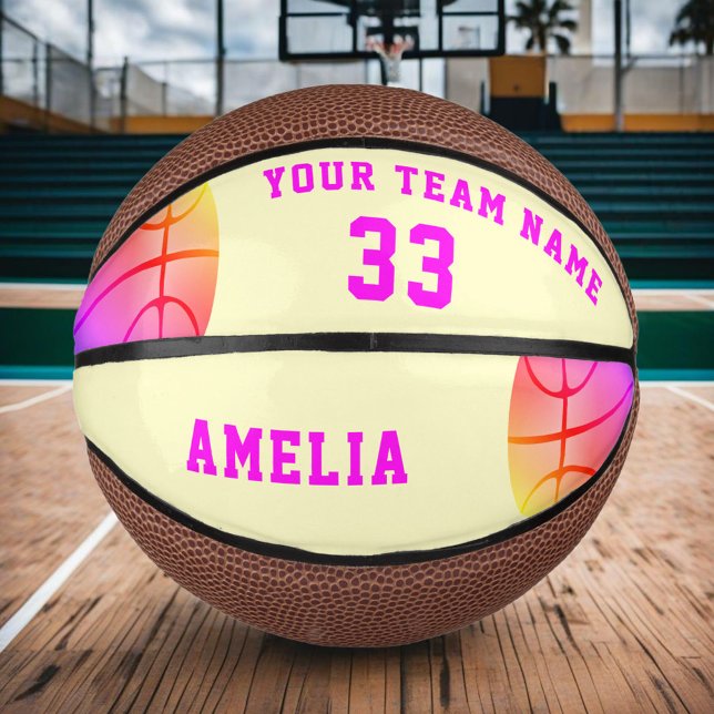 Mini Ballon De Basket Joueuse de Basket-ball Fille Nom de l'équipe Numér (Créateur téléchargé)