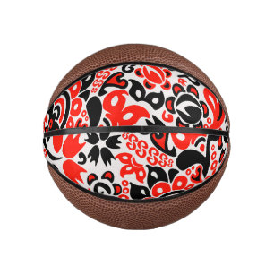 Mini Ballon De Basket L'art populaire ukrainien motif floral abstact