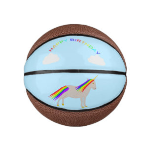 Mini Ballon De Basket Licorne de fête d'anniversaire Fantastique Arc-en-