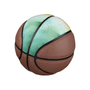 Mini Ballon De Basket Marbré d'or et vert