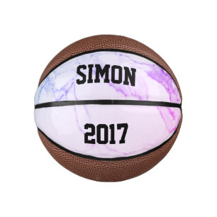 Mini Ballon De Basket Marbre Ombré Violet Personnalisé