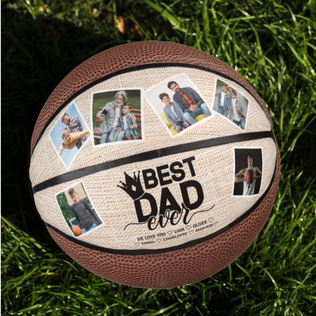 Mini Ballon De Basket Meilleur papa jamais Fête des pères rustique Colla (Créateur téléchargé)