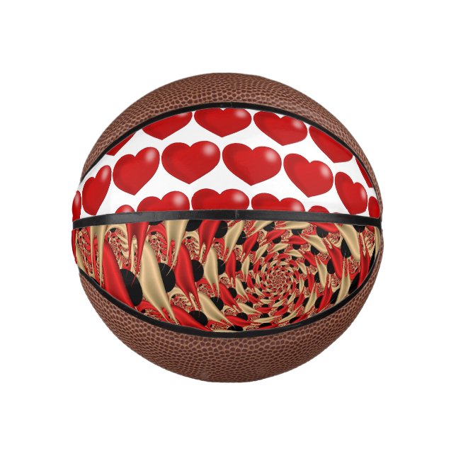 MINI BALLON DE BASKET MINI BASKETBALL DE 6" AVEC COEURS POUR UN SWEETHEA (Devant)