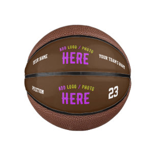 MINI BALLON DE BASKET MODERNE ET MODERNE PERSONNALISABLE BROWN VÉRIFIÉ