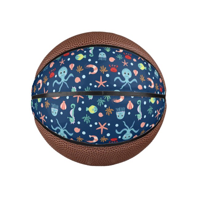 Mini Ballon De Basket Monde marin (Devant)