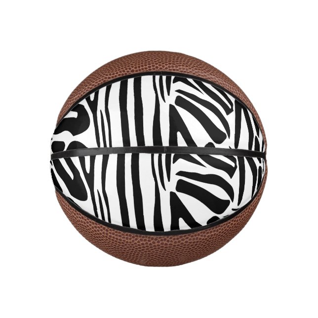 Mini Ballon De Basket Motif zèbre (Devant)