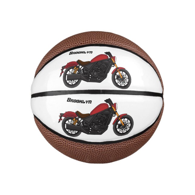 Mini Ballon De Basket moto de style croiseur cool (Devant)