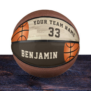 Mini Ballon De Basket Nom personnalisé du joueur Numéro d'équipe Planche